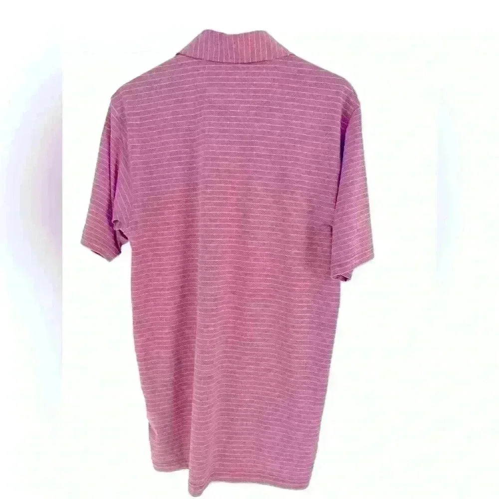 Bobby Jones Men’s Heather Red White Striped Golf Polo Shirt Size Medium - Picture 4 of 4